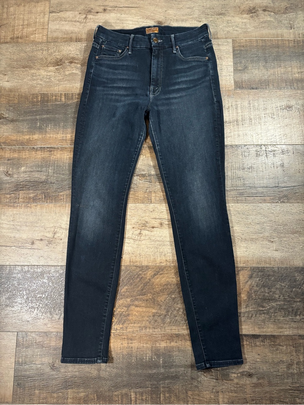 MOTHER Dark Indigo High-Rise Skinny Jeans